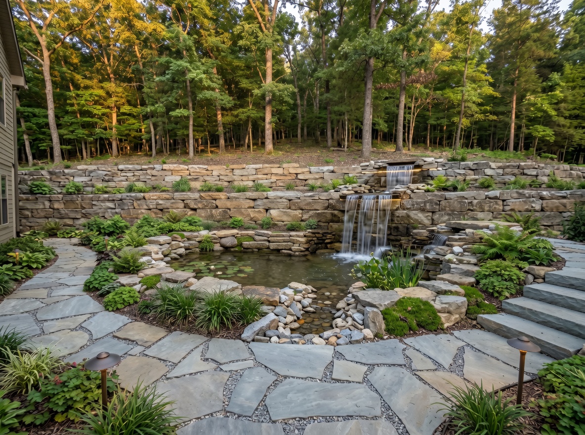 Hardscape contractors near me in Bentonville installing patio